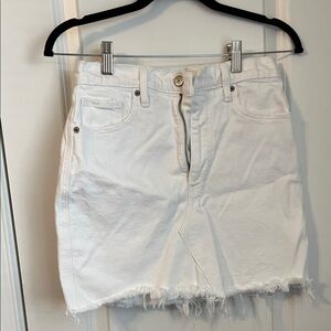 Abercrombie & Fitch White High Rise Denim Skirt